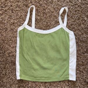 Green and White Tank Top